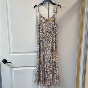 Paisley Print Spaghetti Strap Maxi Dress